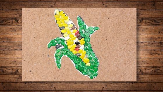 Fun Fall Craft for Kids: Flint Corn Mosaic